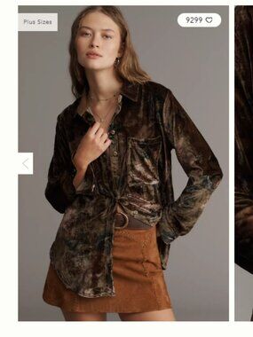 Anthropologie - The Hadley Velvet Relaxed Buttondown Shirt by Pilcro